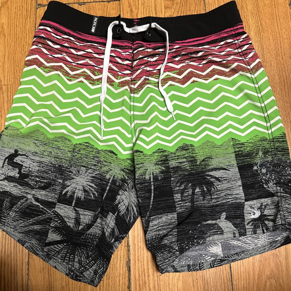 Pacific Surf Board Shorts Men's Size XL-Flat Drawstring Polyester